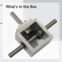 Bevel Gearbox, Right Angle Dual Output Gearbox, Compact 50 X 50 X 30 mm, Perfect for Flexible Power Transmission
