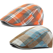 2-pack herrkeps med justerbar rutig Ivy Gatsby-taxibilskörningshatt, basker