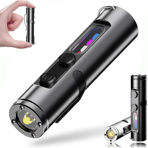 Taclight  Survival Flashlight 500 Lumens Rechargeable EDC Flashlight Waterproof Pocket Keychain Flashlights B 2