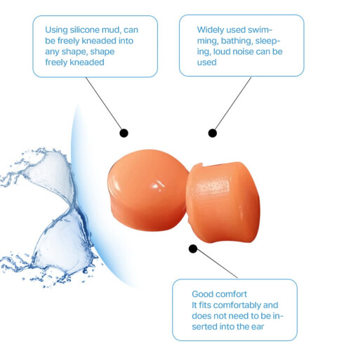 Silicone Swimmers Earplugs Reusable 2-Pack 2