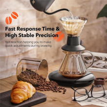 Espresso Coffee Scale with Timer- Digital Coffee Scale 2Kg/0.1g Accuracy Pour over for Kitchen Food Measuring Baking
