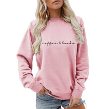 Damen-Sweatshirt mit Kaffeemotiv, Übergröße, Rundhalsausschnitt