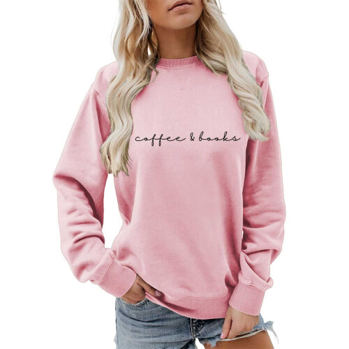 Damen-Sweatshirt mit Kaffeemotiv, Übergröße, Rundhalsausschnitt