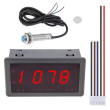 RPM Speed Meter 4 Digital LED Display Tachometer for Motor High Precision with Hall Proximity Sensor