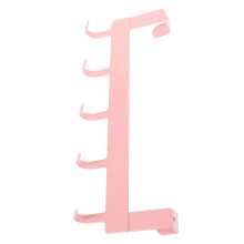 5Pcs Back of Door Hooks Pink Iron for Hanging Storage in Bedroom Cabinet and Kitchen