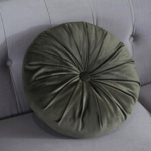 Rond sierkussen van 15 inch (38 cm) - Handgemaakt pompoenfluwelen decoratief rugkussen voor stoel, bank, fauteuil of bed.