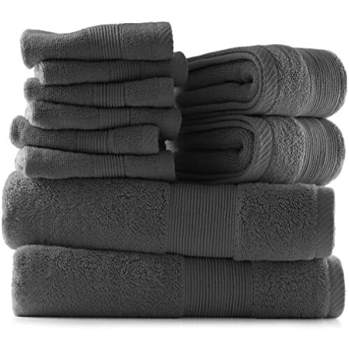 Ensemble de 6 serviettes de bain en coton peigné 700 g/m²