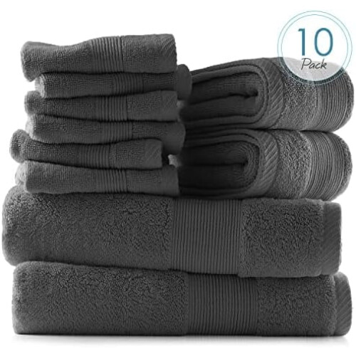 Ensemble de 6 serviettes de bain en coton peigné 700 g/m² 1