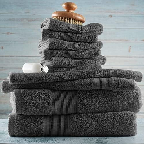 Ensemble de 6 serviettes de bain en coton peigné 700 g/m² 2