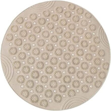 Ronde PVC-douchemat, antislip met zuignappen en afvoergaten, machinewasbaar, geschikt voor standaard badkuipen (55 cm, kaki)