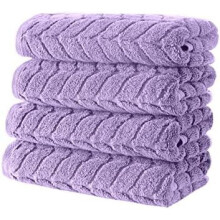 Turkse badhanddoeken, zachte pluche jacquard luxe badhanddoeken, sneldrogende handdoekenset (lavendel, 4-delige handdoekenset)