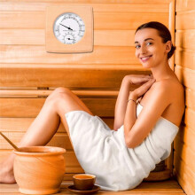 HigrotermóGrafo de Madera para Sauna, TermóMetro e HigróMetro para Sauna, MedicióN de Temperatura de Humedad Interior en Sala de Sauna