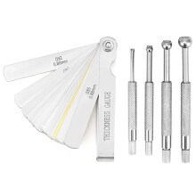 Stainless Steel Telescoping Bore Gauge Set - 1/8Inch to 1/2Inch Range and Steel Feeler Gauge Dual Marked Measuring Tool