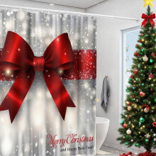 Waterdicht kerstdouchegordijn van polyester, 180x180 cm