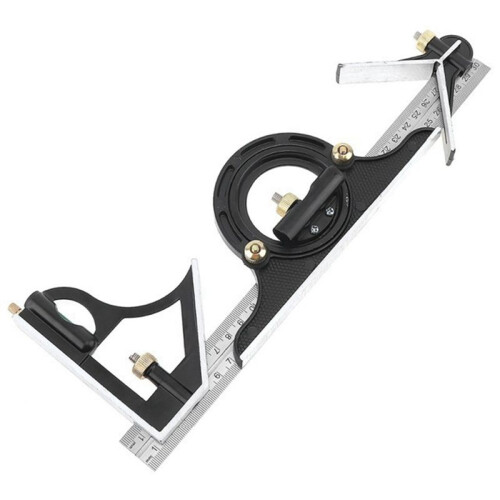 3 in 1 300mm Adjustable Measuring Ruler Multi Combination Square Angle Finder Protractor Tools