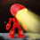 LED Mini Night Light Robot Red 10 Inch Magnetic Cordless 4