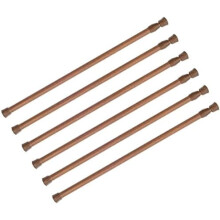 Bare de perdea cu arc, extensibile, fără găurire, pentru bucătărie/rulotă/dulap/frigider, set de 6, 40-71 cm (stejar)