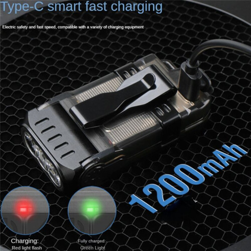 V15 LED Small Powerful Flashlight,10 Modes  Pocket Keychain Flashlight Rechargeable Portable Flashlight(Black) 1