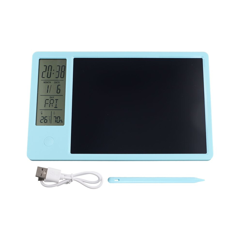 Multifunctional Electronic Desk Calendar LCD Handwriting Board with Alarm Clock Humidity Temperature LCD Message Board,A