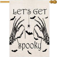 Drapeau de maison Halloween avec crâne, 71 x 102 cm, double face