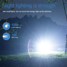V15 LED Petite Lampe de Poche Puissante, 10 Modes Lampe de Poche Porte-Clés Lampe de Poche Portable Rechargeable (Noir)