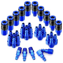 Raccordi per Tubi 'Aria da 35 Pezzi Raccordi per Aria Compressa In Alluminio da 1/4 Pollici NPT e Kit di Tappi Raccordi per Utensili Pneumatici