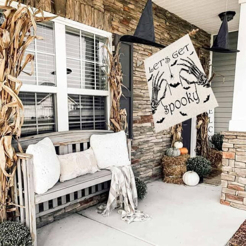 Drapeau de maison Halloween avec crâne, 71 x 102 cm, double face 2