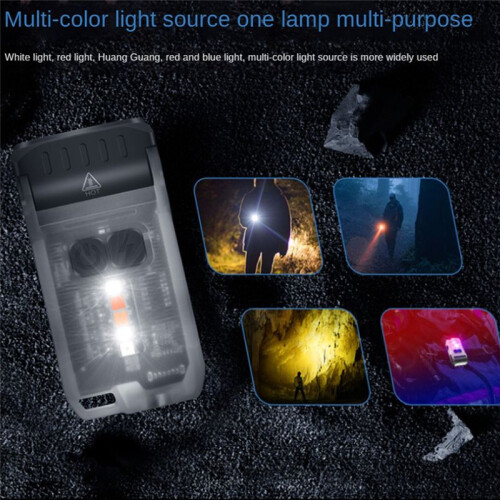 V15 LED Small Powerful Flashlight,10 Modes  Pocket Keychain Flashlight Rechargeable Portable Flashlight(White) 2