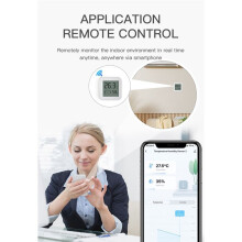 Tuya Zigbee Temperatuur-Vochtigheidssensor met LCD-Scherm APP-Monitor Real- op Afstand voor Alexa/ Home 2STUKS