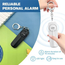 Lighter and Thinner Female Portable Alarm with Keychain,130dB Volume, Electronic Whistle, Backpack Pendant, Black