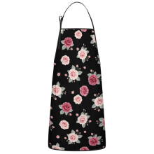 Schürze mit Blumenmuster von Pioneer, aus Baumwoll-Leinen mit Taschen, wasserdicht, verstellbar, 84 x 69 cm (33 x 27 Zoll), für Küche,