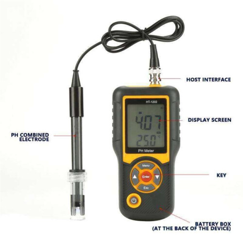 HT-1202 Miljöskydd Högmätning Precision Ph Tester Meter Vattenmonitor 2