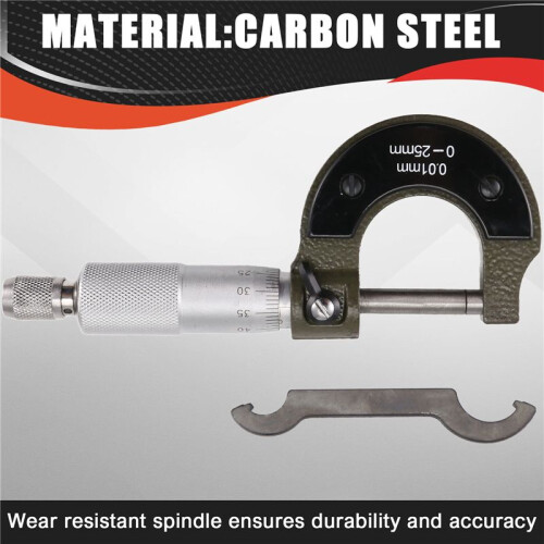 0-25mm Metric Micrometer Carbon Steel Outside Micro-Meters Precise Tools Micro-Meter Gauge Meter Accurate Measuring Tool 2