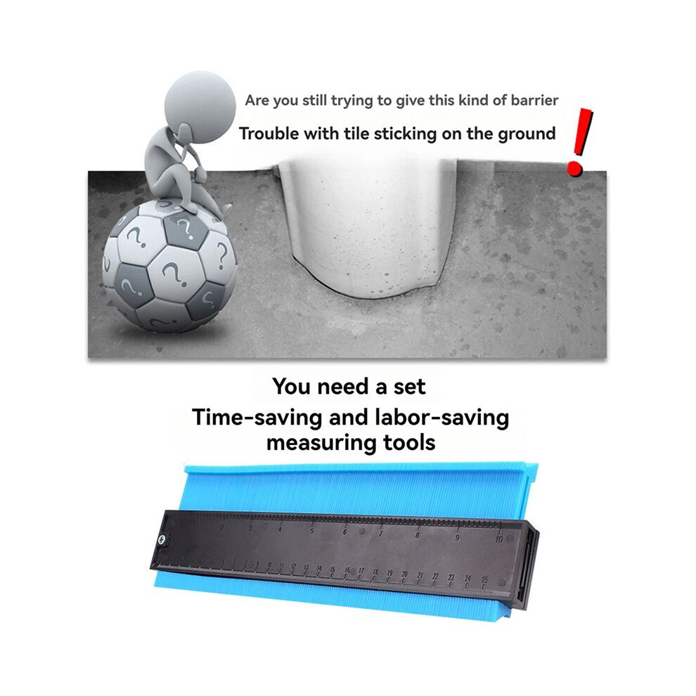 10Inch Contour Gauge Duplicator Ceramic Tile Carpet Cutting Template Profile Measuring Angle Ruler Contour Duplicator 6033692506608