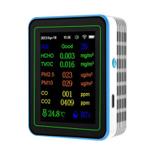 Tuya WiFi 12 in 1 Luchtkwaliteitsmonitor Multifunctionele PM2.5 AQI PM1O HCHO TVOC CO CO2 Schermdisplay Luchtdetector Wit