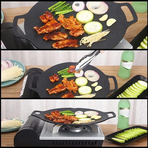 Medical stone grill pan non-stick round griddle 34 cm 1