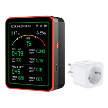 Monitor de Calidad del Aire 15 en 1, Comprobador Inteligente de Calidad del Aire con Pantalla de Temperatura y Humedad PM, CO 2, CO, TVOC, HCHO,