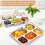2Pack Stainless Steel Divided Plates Tray, 5Sections Rectangular Dinner Plates Control Plates, 11x8.7x1.7inch 6