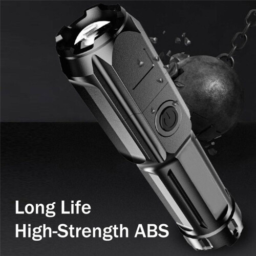 Peachloft Flashlight,Powerful LED Flashlight Rechargeable Zoomable Torch, High Lumens Super Bright,for Home Camping 2