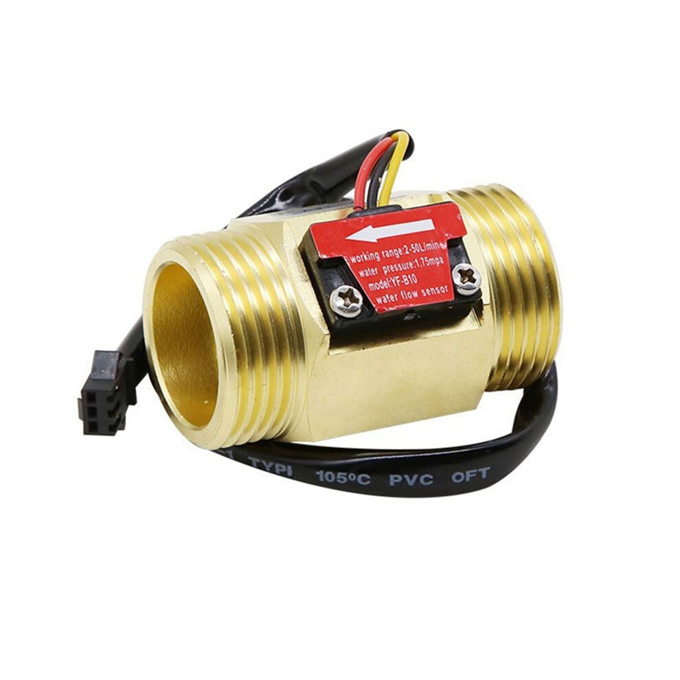 Water Flow Sensor Hall Flow Meter 1 Inch External Wire Copper Water Flow Sensor Turbine Flow Meter 6033381160715
