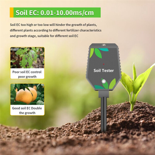 8 in One Multifunction Soil Meter Digital Ph/EC/Light/Moisture/Fertility/Thermometer/Hygrometer Test for Gardening 2
