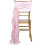 Faixa de cadeira em chiffon encaracolado rosa 2