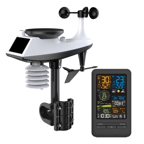 Intelligent Temperature Meter Multifunctional Weather Station Color Screen Digital Clock Intelligent Wind Anemometer