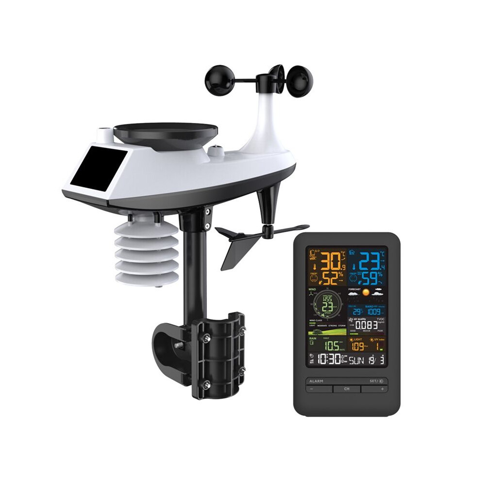 Intelligent Temperature Meter Multifunctional Weather Station Color Screen Digital Clock Intelligent Wind Anemometer 6033646955582