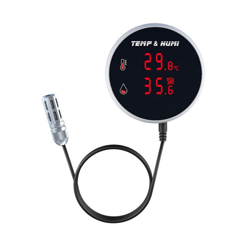 Tuya Zigbee Temperature and Humidity Sensor Alarm with LED Display for Seedling Fermentation Animal Breeding EU Plug