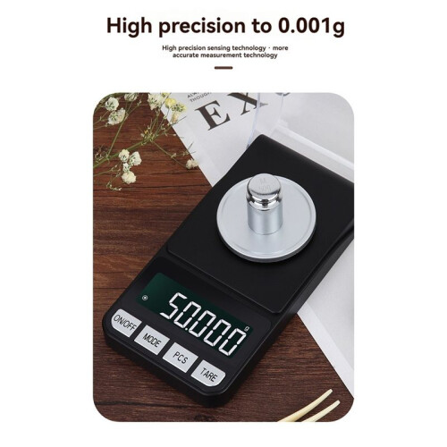 USB Charging High Precision Carat Scale Jewelry Scale Medicinal Materials Multi-Function Electronic Scale Black 1