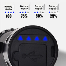 Flashlight Outdoor Highlight Power Display Glare 3LED Flashlight Black