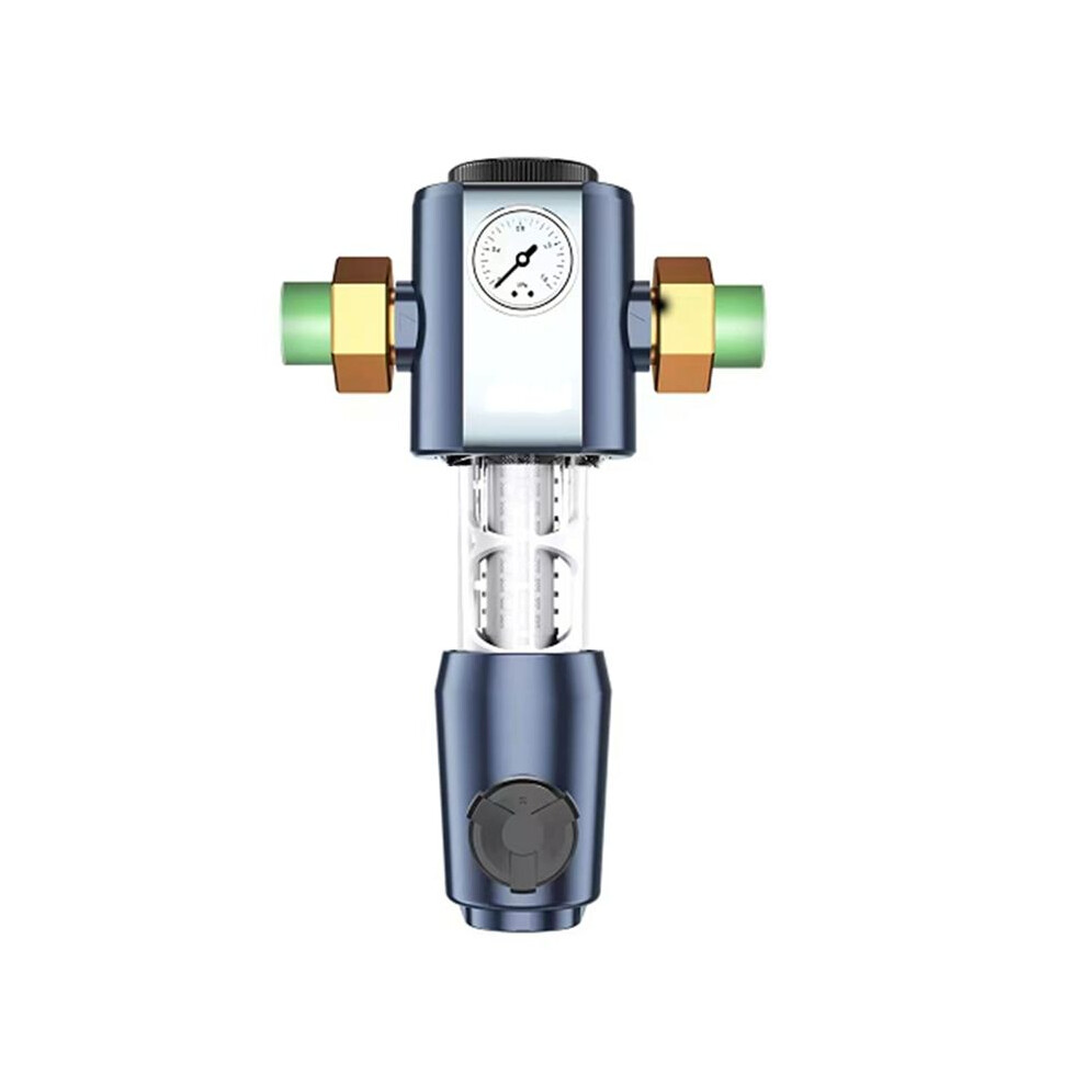 Cleaning Pre Filter With Pressure Gauge 360 High-Pressure Backwash Filtration System Reusable Whole House Filter A Red 6033075630876