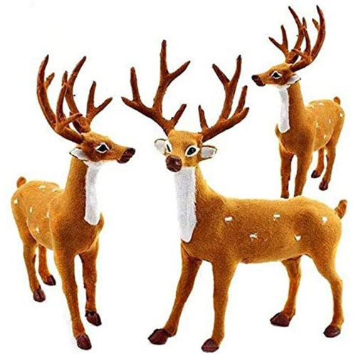 Rena de pelúcia em miniatura, decoração de Natal de 25 cm (9,8 polegadas). 1