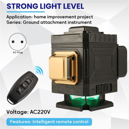 360 Self-Leveling Horizontal Vertical Leveling Horizontal Strong Light Leveler High Precision Fine Level EU Plug 1